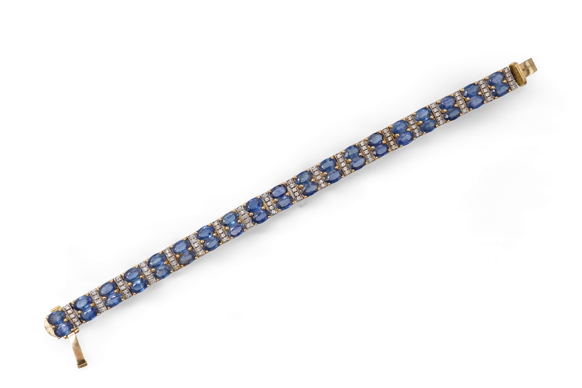 A sapphire and diamond bracelet